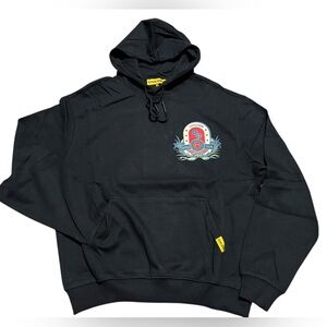 Civilized‎ men's Hoodie sweater hustle or die patch front back black size small